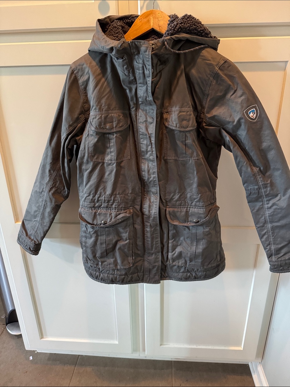 Kuhl Women's Hooded Utility Jacket in Charcoal Gray
